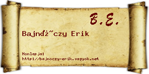 Bajnóczy Erik névjegykártya